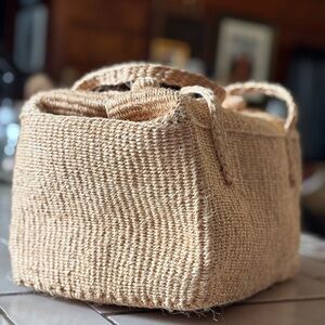 Doen Adrain Raffia tote basket bag
